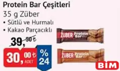 ZÜBER PROTEİN BAR ÇEŞİTLERİ 35 G fiyat ve kampanya bilgisi